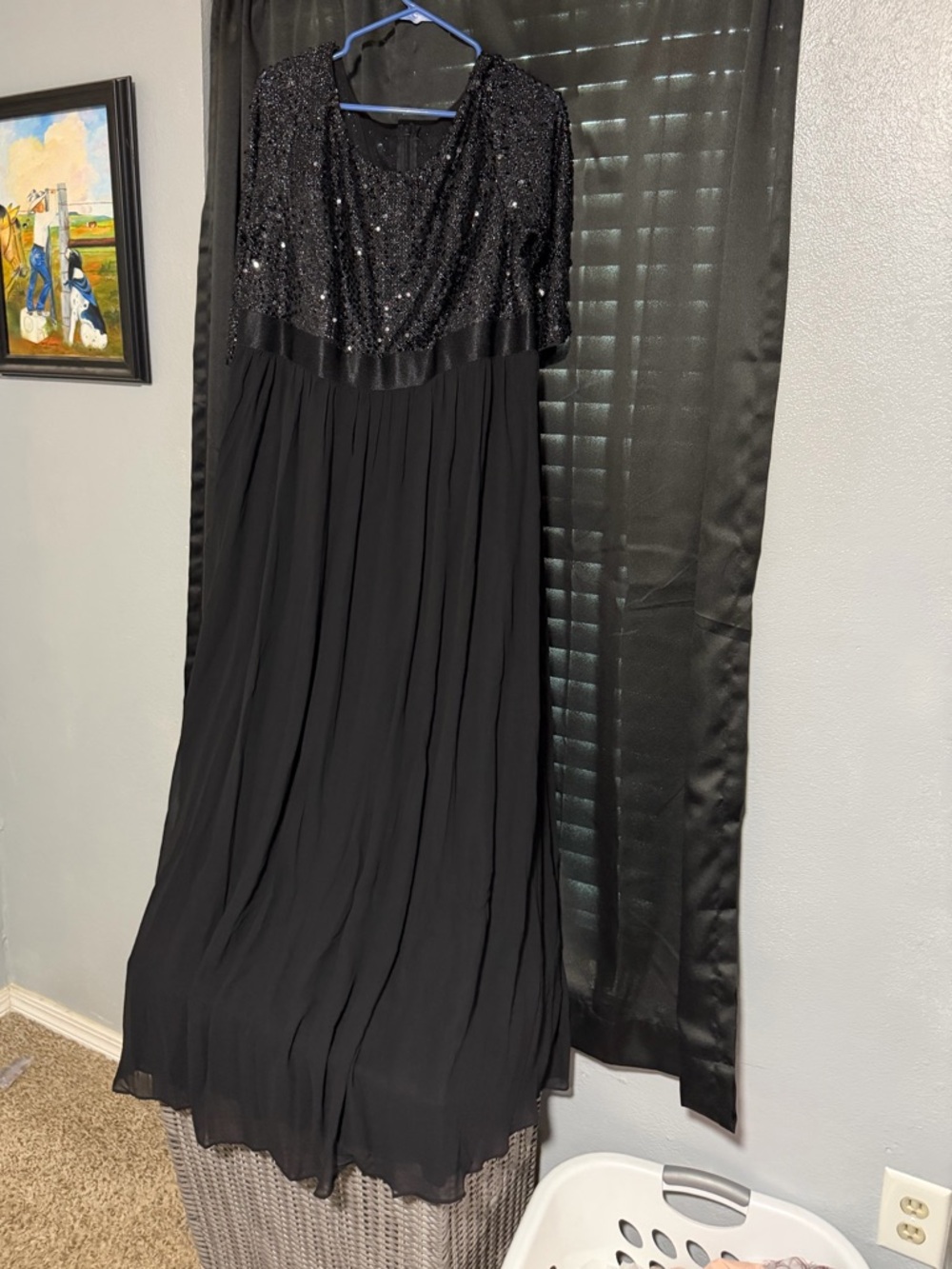 Ever Pretty Black Sequin Bodice Maxi Dress